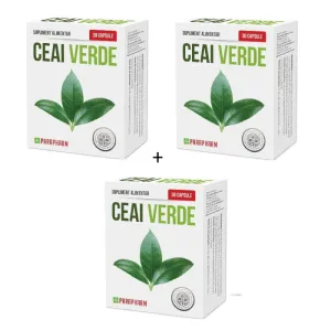 Pachet Ceai verde, 90 capsule (2+1), Parapharm