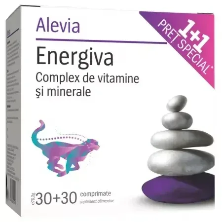 Pachet Energiva, 30 comprimate, Alevia (1+1 pret special) — preț și oferte