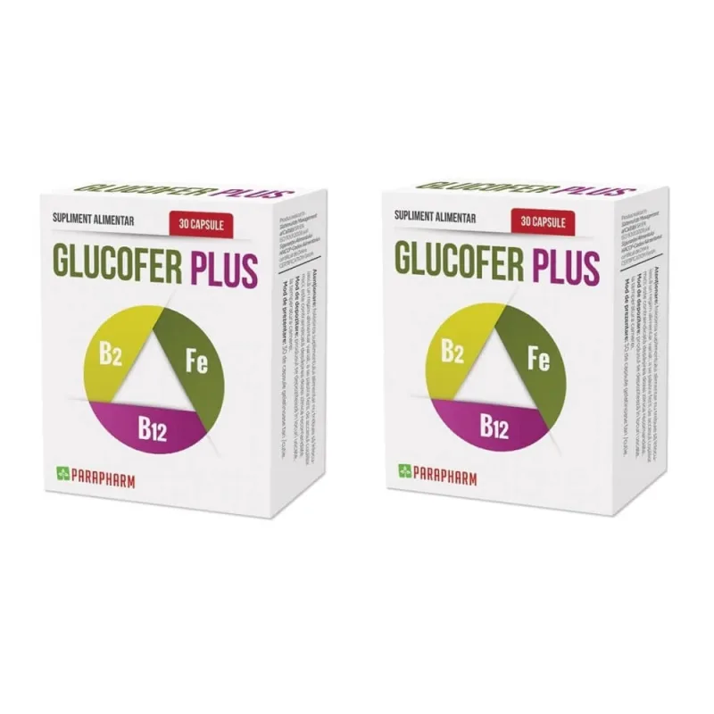 Pachet Glucofer Plus, 30 + 30 capsule, Parapharm — preț și oferte