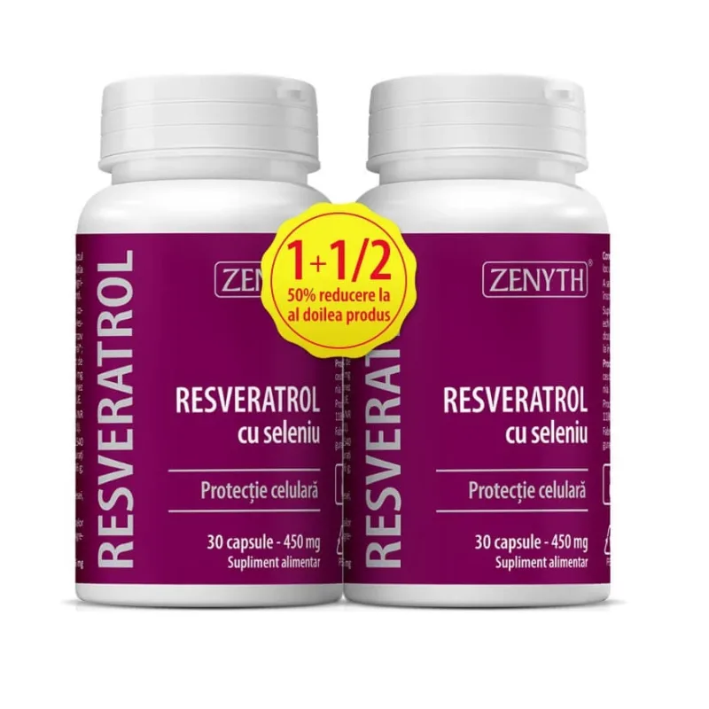 Pachet Resveratrol cu seleniu, 30+30 capsule, Zenyth — preț și oferte