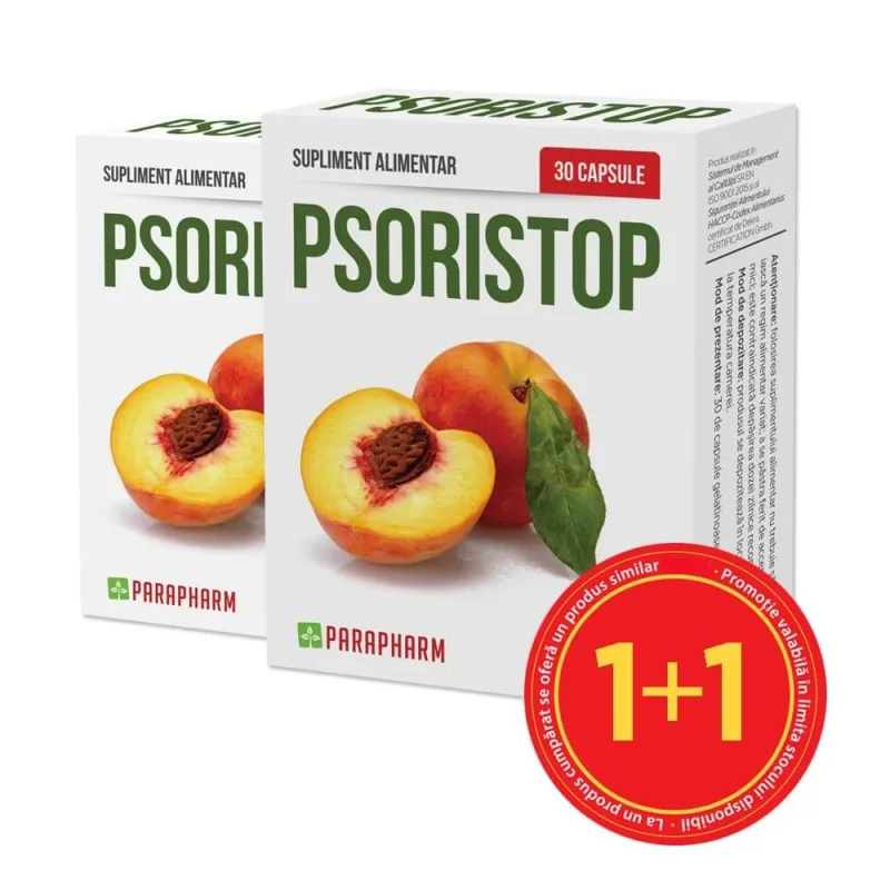 Pachet Psoristop, 30 capsule + 30 capsule, Parapharm — preț și oferte