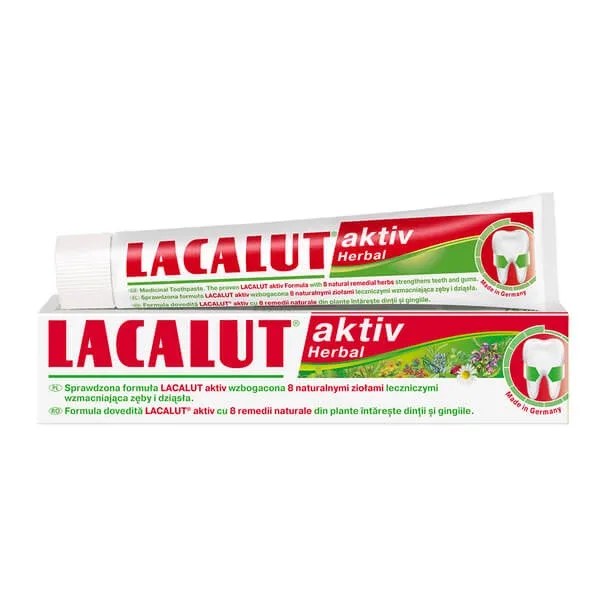 Pastă de dinți cu plante medicinale Lacalut Aktiv Herbal, 75 ml, Theiss Naturwaren — preț și oferte