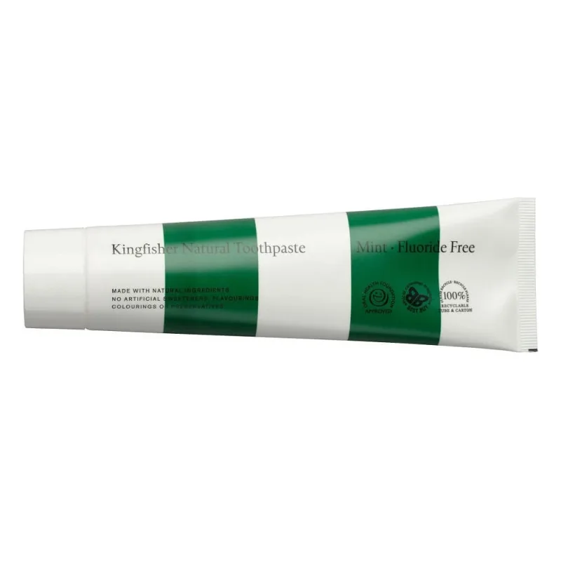 Pastă de dinți naturală cu mentă fără fluor, 100 ml, Kingfisher — preț și oferte