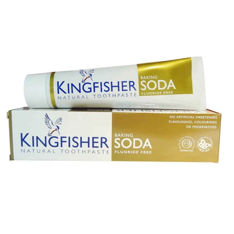 Pastă de dinți naturală cu sodiu pentru albitul dinților fără fluor, 100 ml, Kingfisher  — preț și oferte