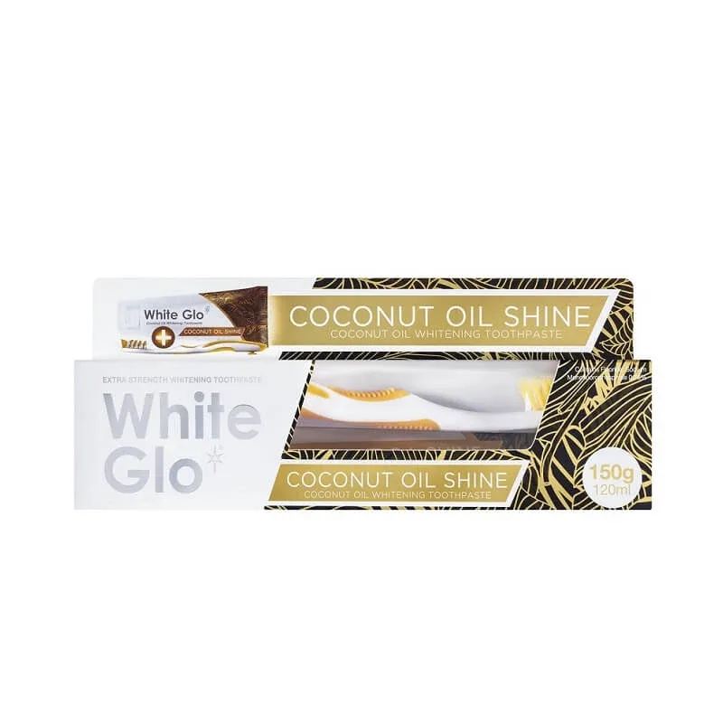 Pastă de dinți pentru albire cu ulei de cocos White Glo Coconut Oil Shine, 120 ml, Barros Laboratories — preț și oferte