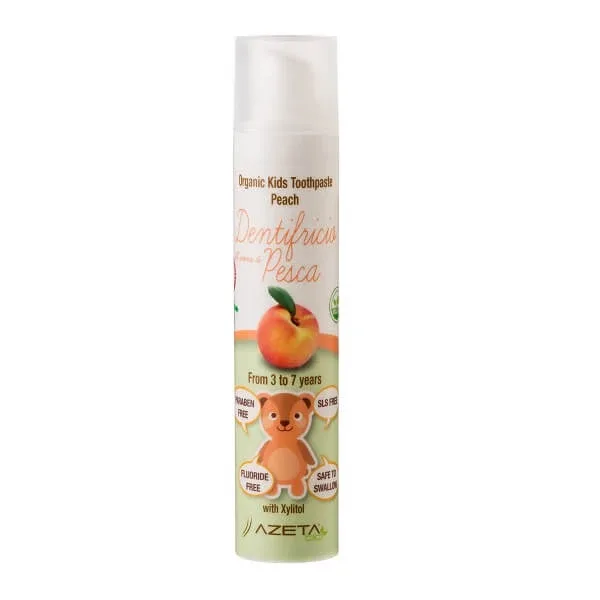 Pasta de dinti Bio cu aroma de piersica pentru copii 3-7 ani, 50 ml, Azeta Bio — preț și oferte
