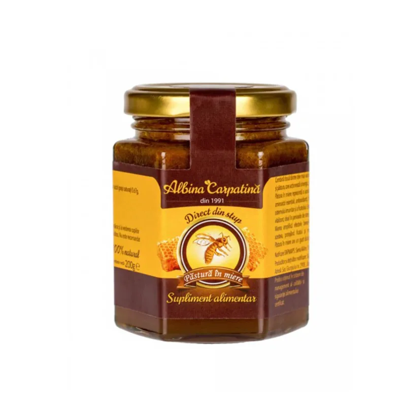Păstura în miere Albina Carpatină, 200 g, Apicola Pastoral Georgescu — preț și oferte