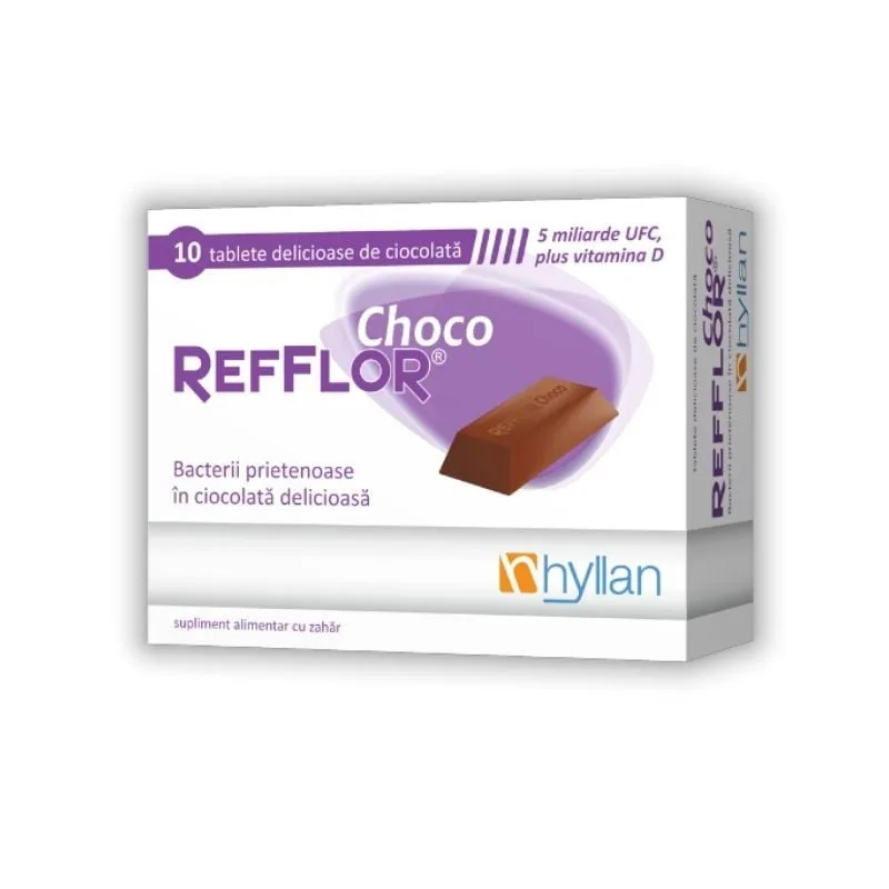 Refflor Choco, 10 tablete, sanatatea florei intestinale HYLLAN PHARMA — preț și oferte