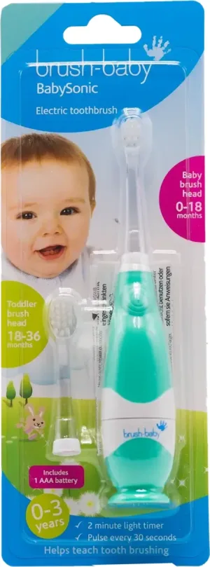Periuta de dinti electrica turcoaz 0-3 ani Babysonic, Brush Baby