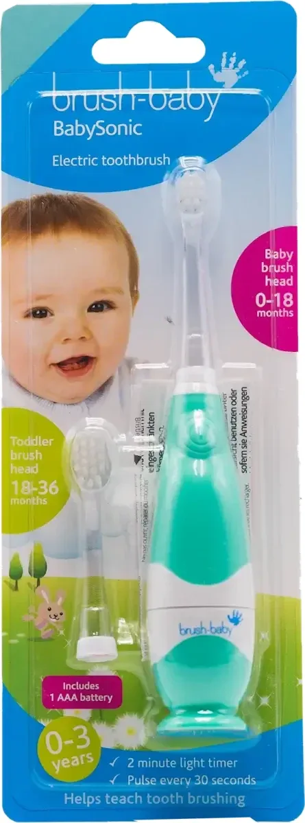 Periuta de dinti electrica turcoaz 0-3 ani Babysonic, Brush Baby — preț și oferte