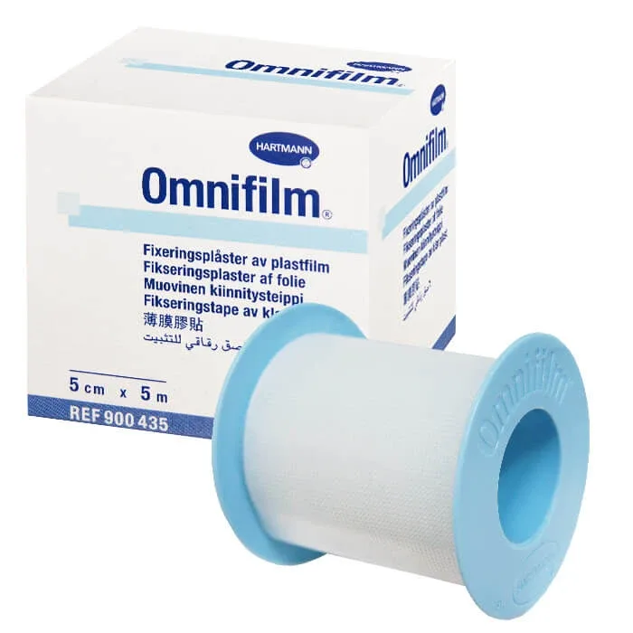 Plasture hipoalergen pe suport de folie transparentă poroasă  Omnifilm (900435), 5cmx5m, Hartmann — preț și oferte