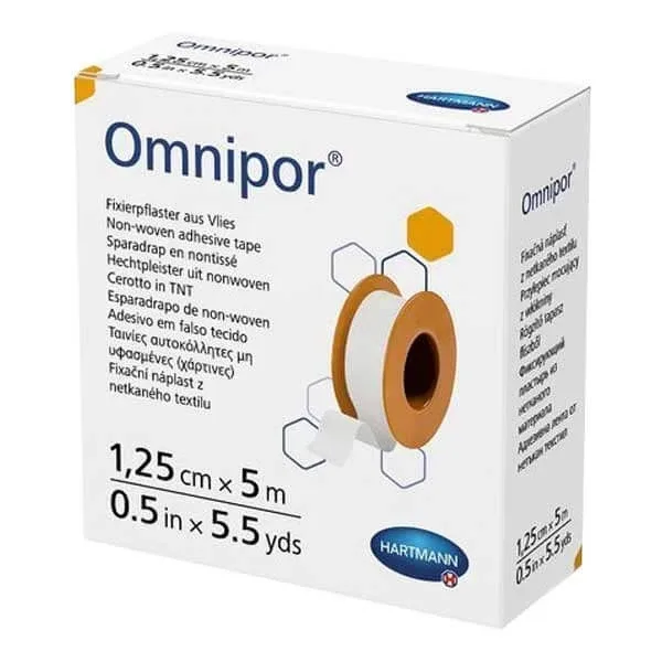 Plasture hipoalergen pe suport de hârtie Omnipor (900436), 1.25cmx5m, Hartmann — preț și oferte