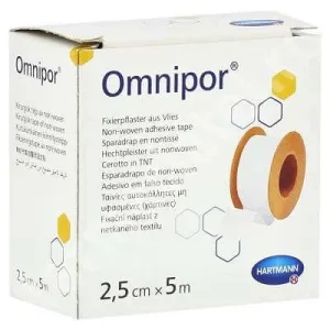 Plasture hipoalergen pe suport de hârtie Omnipor (900437), 2.5cmx5m, 1 bucată,Hartmann