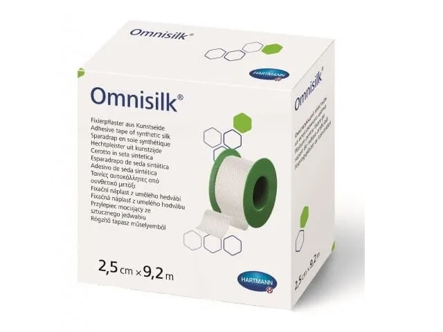 Plasture hipoalergen pe suport de mătase Omnisilk (900419), 2.5cmx9.2m, Hartmann — preț și oferte