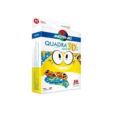 Plasturi pentru copii Quadra 3D Boys Master-Aid, 20 bucăți, Pietrasanta Pharma — preț și oferte