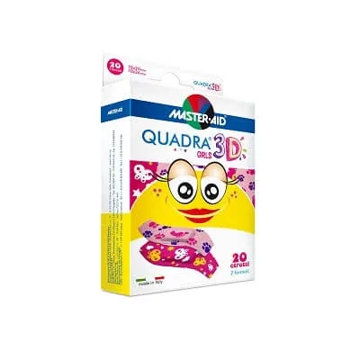 Plasturi pentru copii Quadra 3D Girls Master-Aid, 20 bucăți, Pietrasanta Pharma — preț și oferte