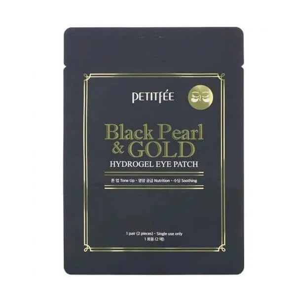 Plasturi pentru ochi cu pulbere de perle negre si aur, 2 bucati x 2 g, Petitfee — preț și oferte
