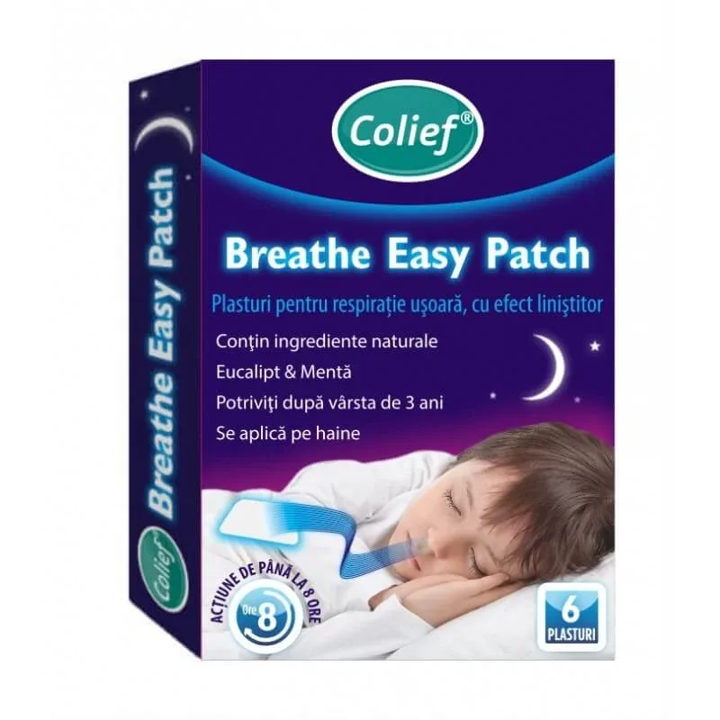 Plasturi pentru respiratie usoara Breathe Easy Patch, 6 bucati, Colief — preț și oferte