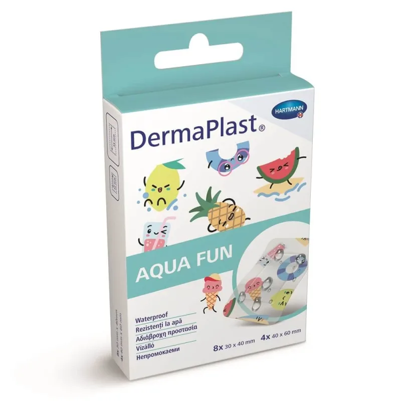 Plasturi rezistenti la apa DermaPlast Kids Aqua fun (535557), 12 bucati, Hartmann — preț și oferte