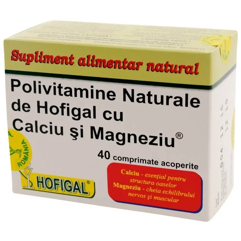 Polivitamine naturale cu calciu și magneziu, 40 capsule, Hofigal — preț și oferte