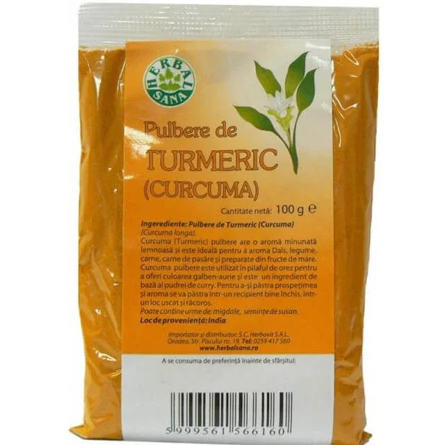 Pulbere de Turmeric, 100 g, Herbavit — preț și oferte
