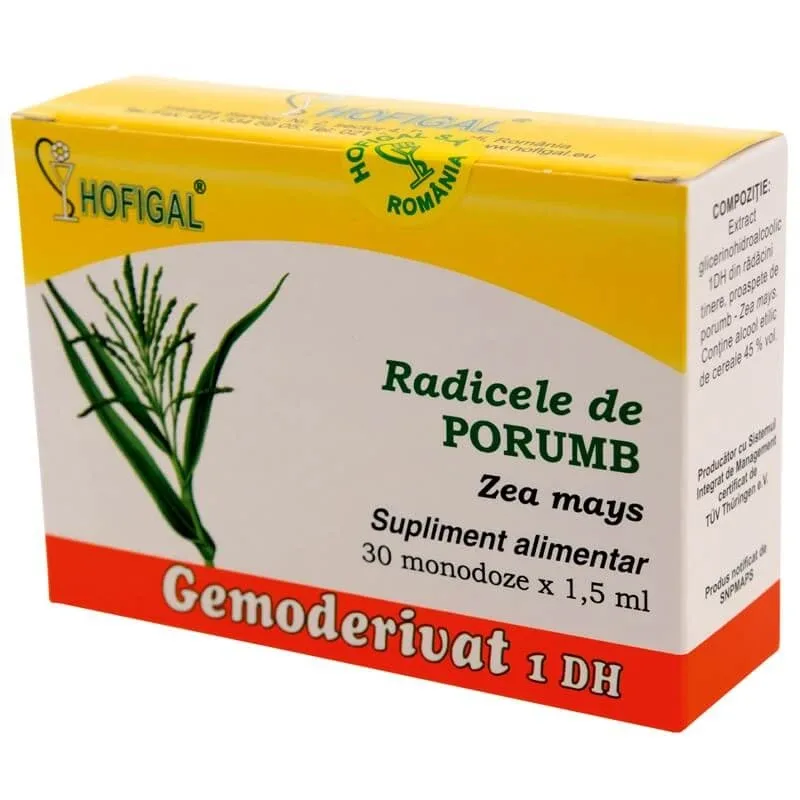 Radicele de Porumb Gemoderivat, 30 monodoze, Hofigal — preț și oferte