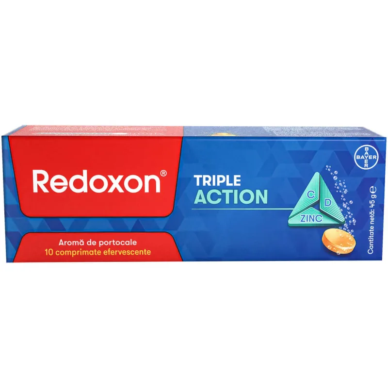 Redoxon Triple Action, vitamine pentru susținerea avansată a imunității, 10 comprimate, Bayer — preț și oferte