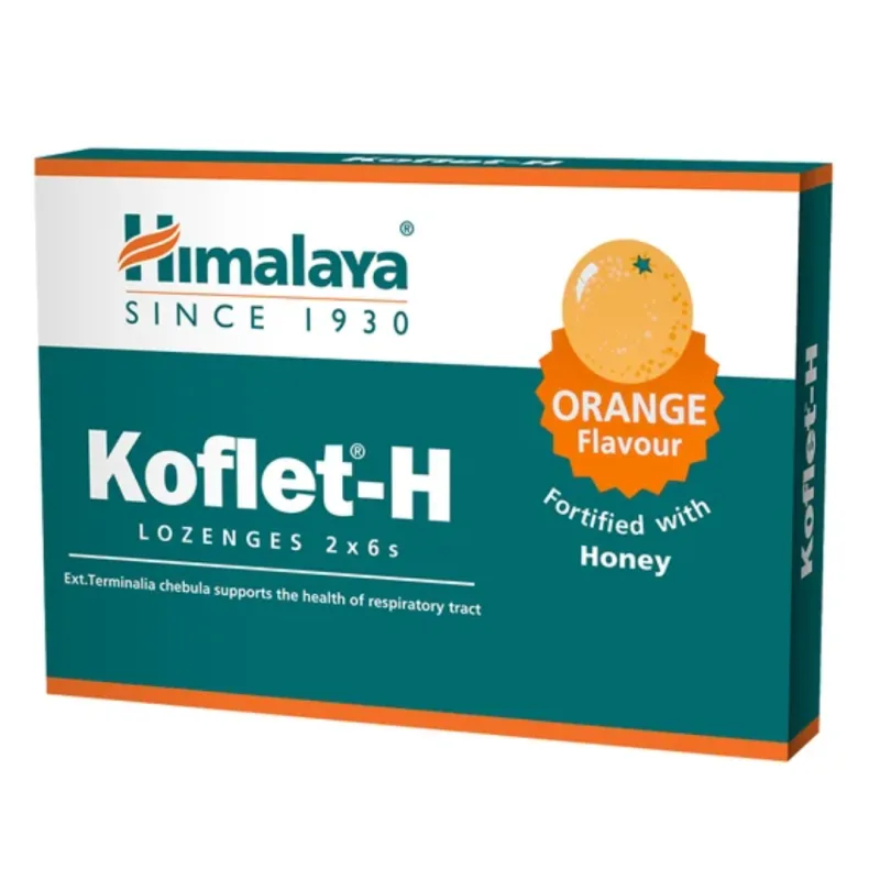 Koflet-H cu aroma de portocale, 12 pastile, Himalaya — preț și oferte