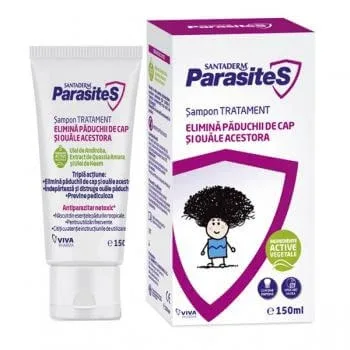 Sampon tratament impotriva paduchilor Parasites Santaderm, 150 ml, Viva Pharma — preț și oferte
