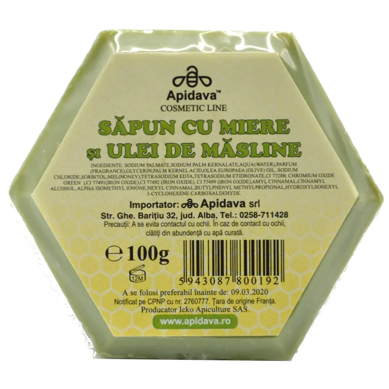 Sapun cu miere si ulei de masline, 100 g, Apidava Apidava Cosmetic Line — preț și oferte