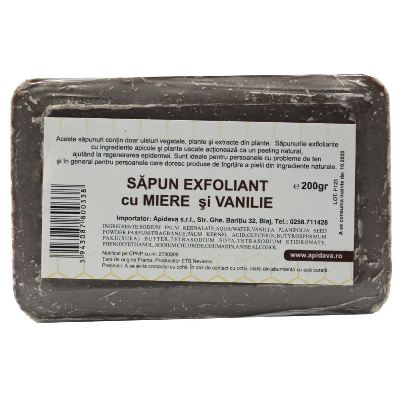 Sapun exfoliant cu miere si vanilie, 200 g, Apidava Apidava Cosmetic Line — preț și oferte