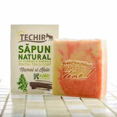 Sapun natural cu pudra de Kale si namol, 120 g, Techir  TECHIRGHIOL FARMA COSMETICS — preț și oferte
