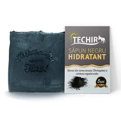 Săpun negru hidratant cu cărbune activ și nămol, 120 g, Techir TECHIRGHIOL FARMA COSMETICS — preț și oferte