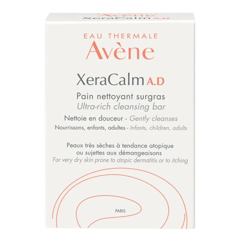 Sapun solid relipidant pentru igiena pielii uscate predispusa la dermatita atopica sau prurit XeraCalm AD, 100 g, Avene — preț și oferte