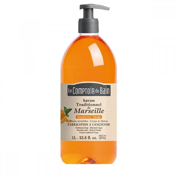 Sapun traditional de Marsilia cu parfum de Mandarine si Salvie, 1000 ml, Le Comptoir du Bain — preț și oferte