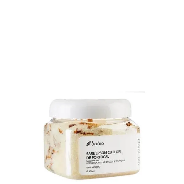 Sare Epsom cu flori de portocal cristale de baie, 475 ml, Sabio — preț și oferte