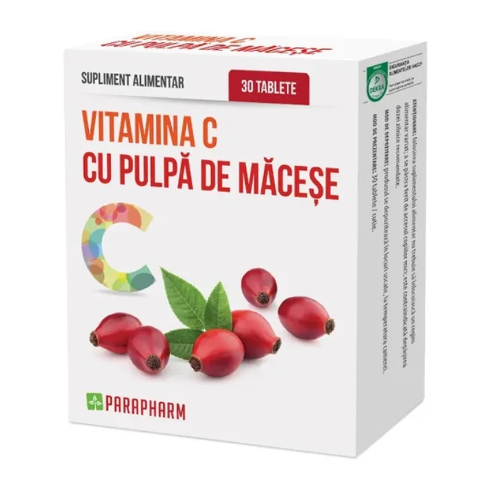 Vitamina C cu pulpa de Macese, 30 capsule, Parapharm — preț și oferte