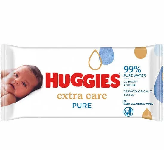 Șervețele umede Pure Extra Care, 56 bucăți, Huggies — preț și oferte