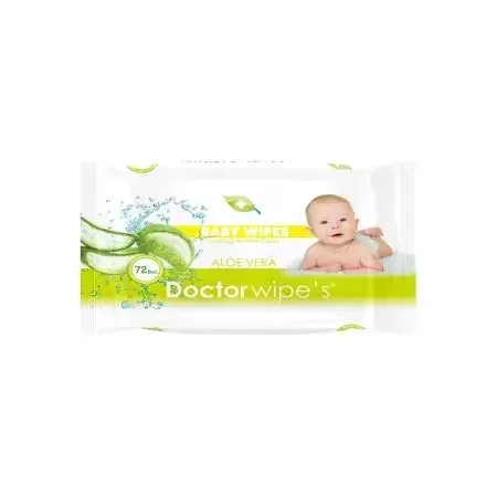 Șervețele umede pentru copii cu Aloe Vera, 72 bucăți, Doctor Wipe's  — preț și oferte