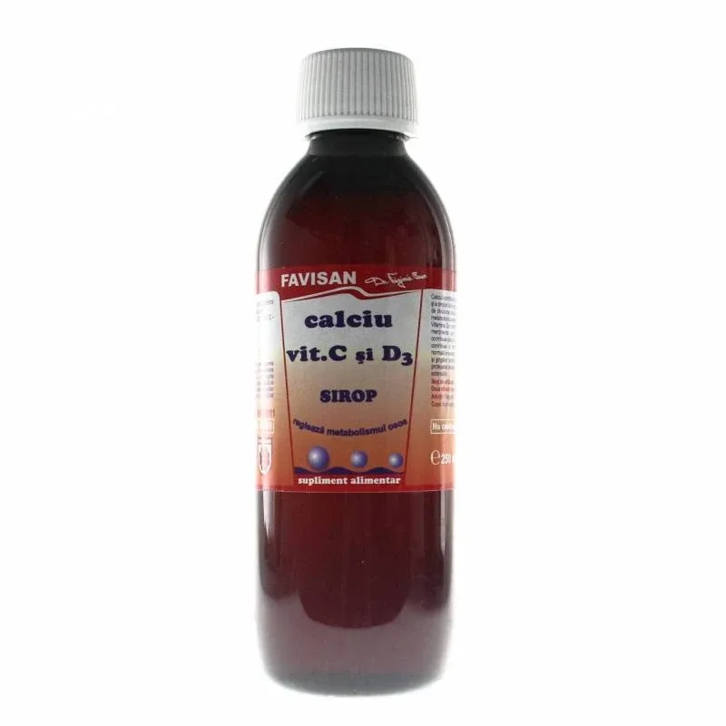 Sirop Calciu + vit C + D3, 250 ml, Favisan — preț și oferte