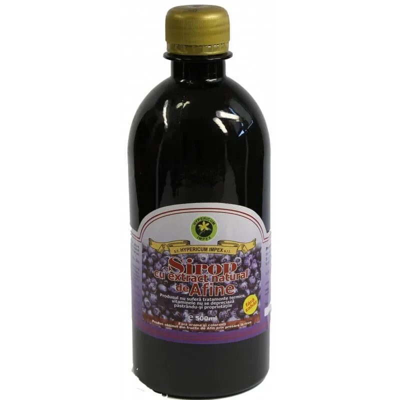 Sirop cu extract natural de afine, 500 ml, Hypericum — preț și oferte