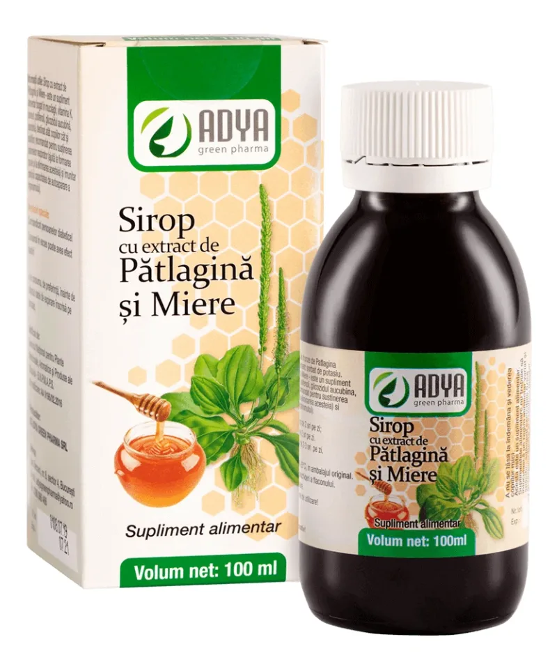 Sirop de pătlagină, cimbru și miere, 100 ml, Adya Adya GreenPharma — preț și oferte