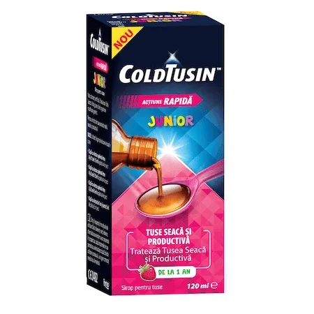 Sirop de tuse pentru copii cu ingrediente naturale Coldtusin Junior, 120 ml, Perrigo — preț și oferte