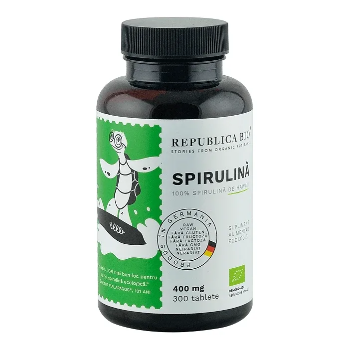 Spirulina 400 mg, 300 tablete, Republica Bio — preț și oferte