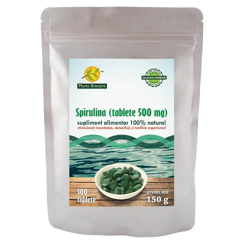 Spirulina 500 mg, 300 tablete, Phyto Biocare — preț și oferte