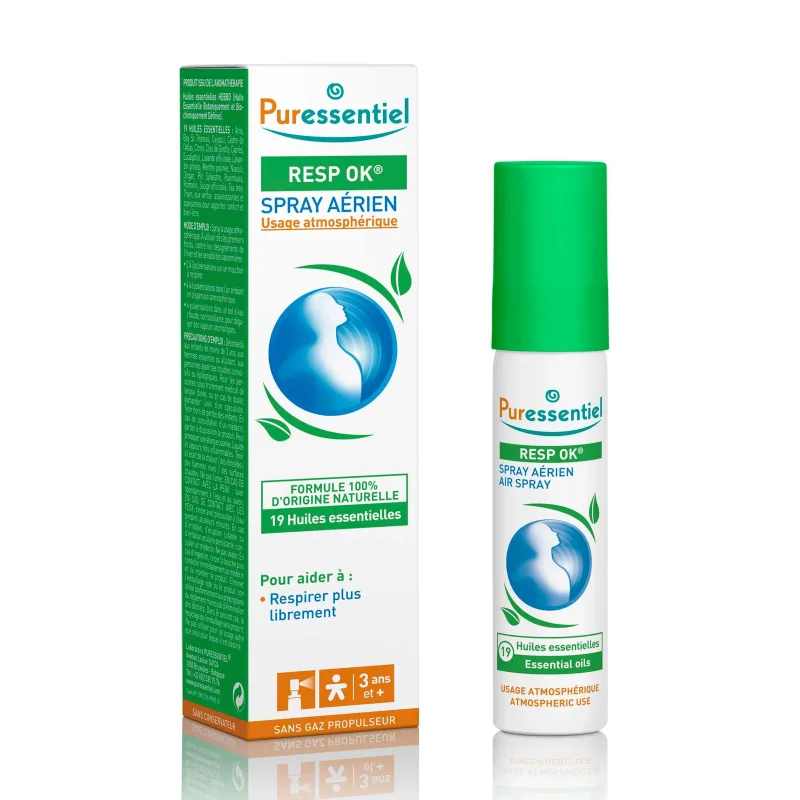 Spray aerian pentru calmarea cailor nazale cu 19 uleiuri esențiale, 20 ml, Puressentiel — preț și oferte