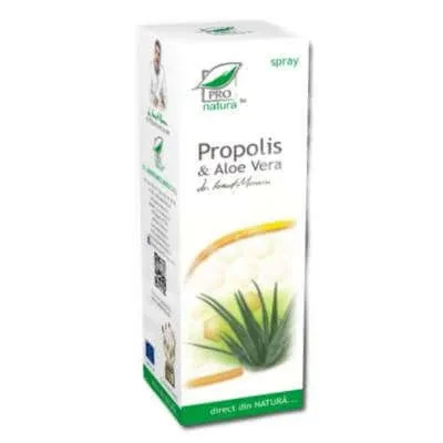 Spray cu propolis si aloe vera, 100 ml, Pro Natura — preț și oferte