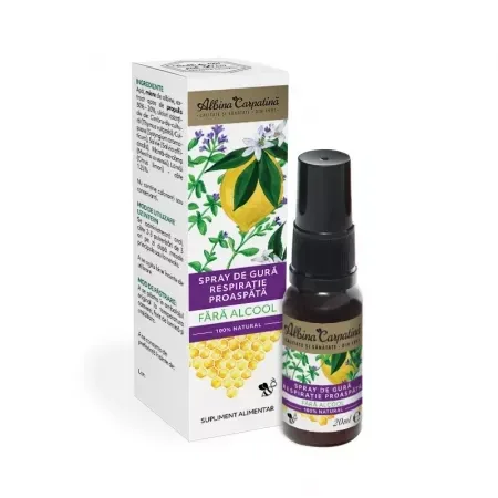 Spray de gură respirație proaspătă Albina Carpatină, 20 ml, Apicola Pastoral — preț și oferte