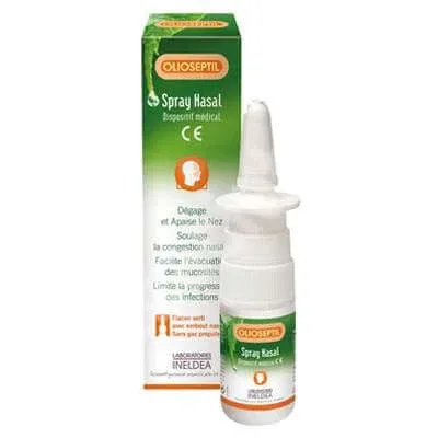 Spray nazal cu ulei esențial de mentă și cimbru Olioseptil, 20 ml, Laboratoires Ineldea Lab. Ineldea — preț și oferte