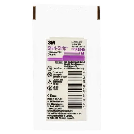 Steri-Strip benzi adezive pentru sutura leziunilor 3x75 mm R1540, 1 bucata, 3M — preț și oferte